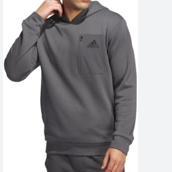 adidas Men’s Regular Fit Kangaroo Pockets Hoodie, Grey, Size XL,NWT - Picture 2 of 8